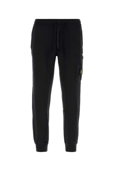 Stone Island Cotton Joggers For Men In Black