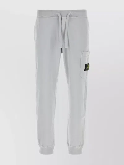 Stone Island Cotton Joggers With Elastic Waistband And Side Pocket In Multi