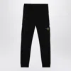 Stone Island Black Cotton Jogging Trousers With Logo Men In Black