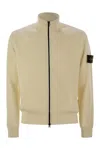 Stone Island Logo Badge Cardigan Sweaters And Cardigans White