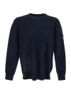 Stone Island Light Rws Pure Wool Sweater In Blue