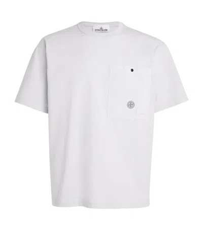 Stone Island Cotton Logo-pocket T-shirt In White