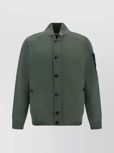 Stone Island Cotton Monochrome Regular Fit Jacket In Green