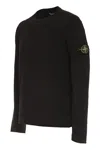 Stone Island Wool Crew Neck Pullover In Black