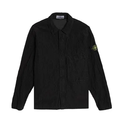 Pre-owned Stone Island Cotton-nylon Corduroy 500 Overshirt 'black' | Men's Size Xl
