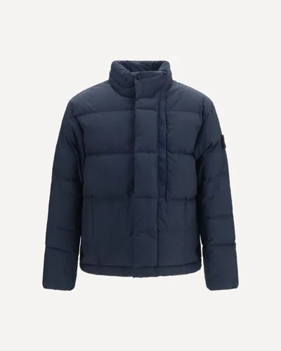 Stone Island Cotton Nylon Tela Jacket In Blue