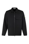 Stone Island Comfort-fit Overshirt With Gusseted Chest Pocket In Black
