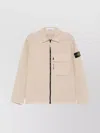 Stone Island Cotton Overshirt Jacket Bellows Pocket In Neutral
