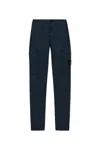 Stone Island Cotton Twill Cargo Trousers In Blue