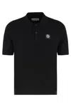 Stone Island Logo Patch Short-sleeved Polo Shirt In Black