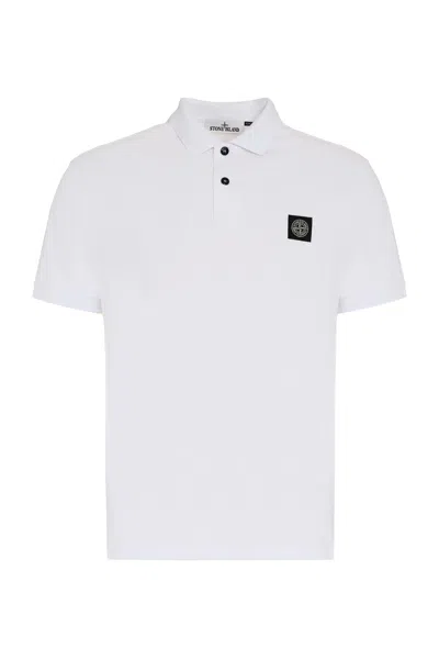 Stone Island Cotton-piqué Polo Shirt In White