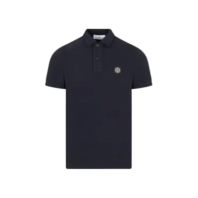 Stone Island Cotton Polo In Black