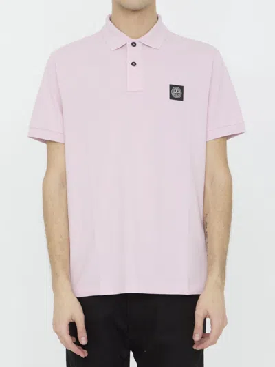 Stone Island Cotton Polo Shirt In Rosa