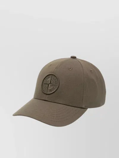 STONE ISLAND COTTON REPS CAP CURVED BRIM