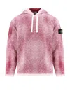 Stone Island Cotton Reversible Sweater With Iconic Logo Patch In Red