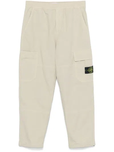 Stone Island Cotton Ripstop Trousers In Beige