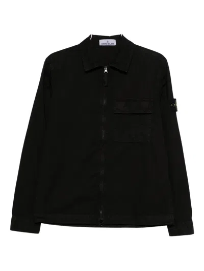 Stone Island Cotton Shirt In Black