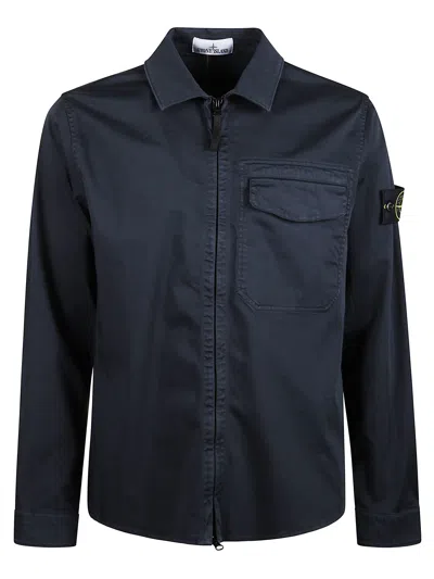 Stone Island Cotton Shirt In Blue