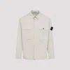 Stone Island Stretch Cotton Overshirt Jacket In Sand