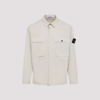 STONE ISLAND LOGO PATCH LONG SLEEVED OVERSHIRT