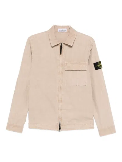 Stone Island Cotton Shirt In Neutral