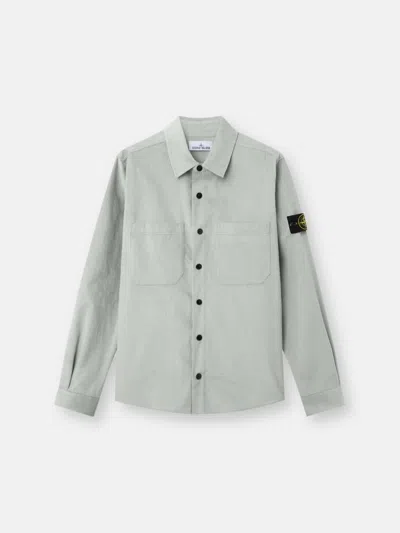 Stone Island Cotton Shirt With Pocket In Green