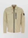 STONE ISLAND COTTON SHIRT WITH STAND COLLAR AND ELASTICATED CUFFS