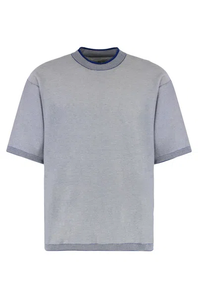 Stone Island Short Sleeve Cotton Sweater In Blue