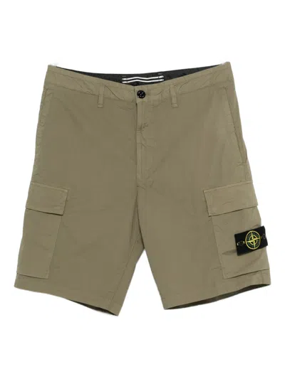 Stone Island Cotton Shorts In Green