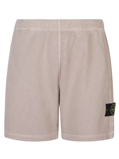 Stone Island Cotton Shorts In Pink