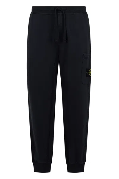 Stone Island Cotton Sports Pants In Black