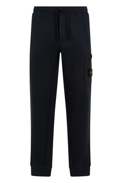 Stone Island Cotton Sporty Pants In Blue