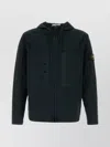 Stone Island Cotton Stretch Jacket With Hood And Pockets In Black