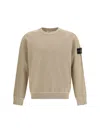 Stone Island Crew Neck Wool Sweater With Reverse Stitch Details Clothing