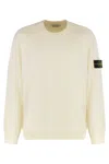 Stone Island Textured Knit Sweater With Crew Neckline In Neutral