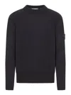 Stone Island Cotton Sweater In Black