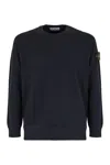 Stone Island Navy Soft Organic Cotton Crewneck Sweater In Blue