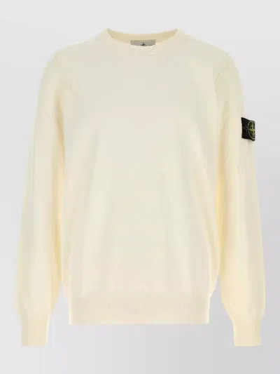Stone Island Cotton Sweater Cuff Detail And Knit Hem In Multi