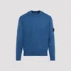 Stone Island Ribbed Cotton Crewneck Sweater In Dark Blue