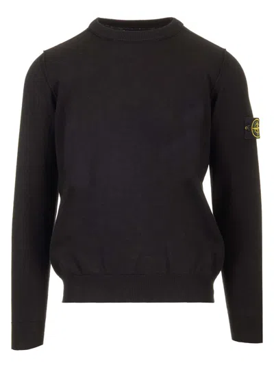 Stone Island Men's Cotton Crewneck In Black