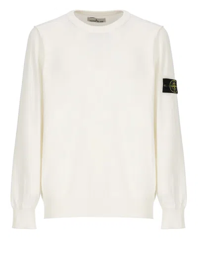 Stone Island Cotton Sweater In White