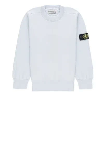 Stone Island Kids' Cotton Sweater With Logo In Blue