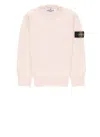 Stone Island Cotton Sweater With Logo In Pink