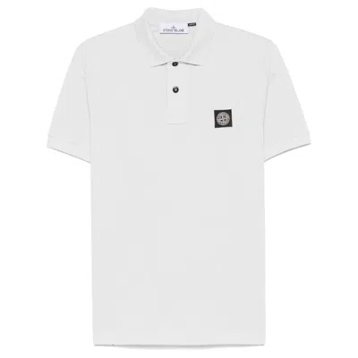 Stone Island Short Sleeve Polo Shirt In White