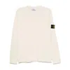 Stone Island Beige Long-sleeved Sweater With Distinctive Logo Patch