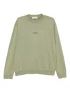 Stone Island Logo-print Cotton Sweatshirt In Green