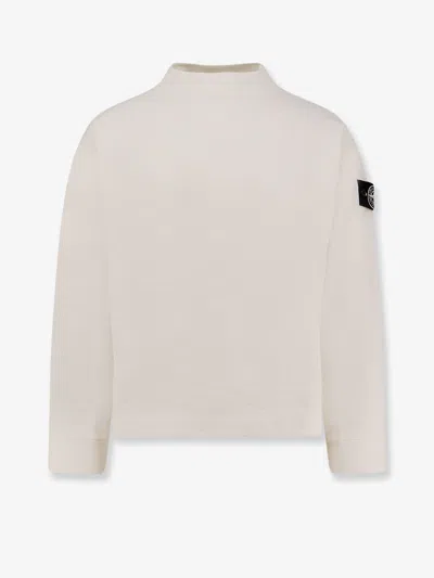 Stone Island Cotton Sweatshirt In White