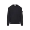 Stone Island Vanisé Brushed Heavy Cotton Sweatshirt In Black
