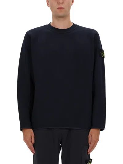 Stone Island Cotton Sweatshirt In Blue