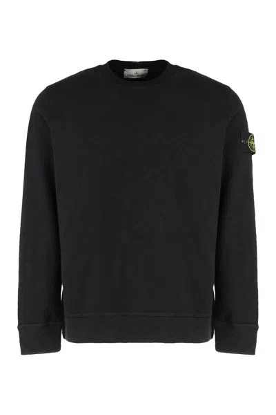 Stone Island Cotton Sweatshirt In Black